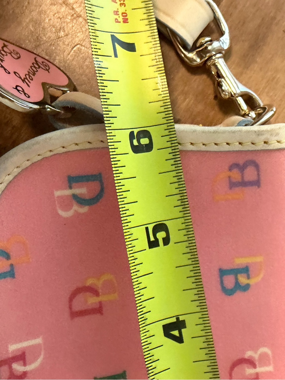 Dooney Bourke Wristlet Vintage Y2K Purse Wallet Pink Rainbow Logo - Picture 6 of 7